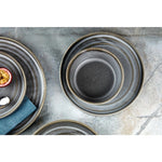 Olympia Cavolo Flat Round Bowls Charcoal Dusk 143mm (6 Pack) - FD918