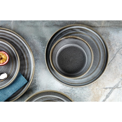Olympia Cavolo Flat Round Bowls Charcoal Dusk 220mm (4 Pack) - FD919