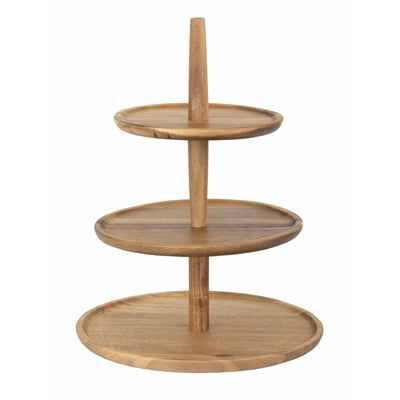 Olympia Acacia 3-Tier Stand 305(Ø) x 395(H)mm - FE152