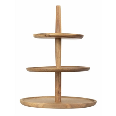 Olympia Acacia 3-Tier Stand 305(Ø) x 395(H)mm - FE152