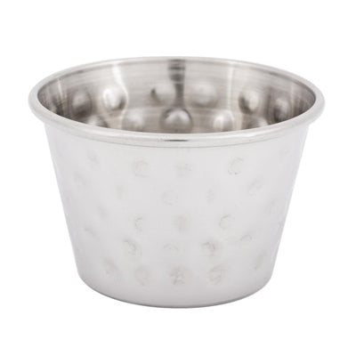 Olympia Hammered Stainless Steel Sauce Cups 70ml (12 Pack) - FU289