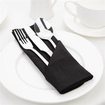 Olympia Linen Table Napkin Black 400x400mm (12 Pack) - FW697