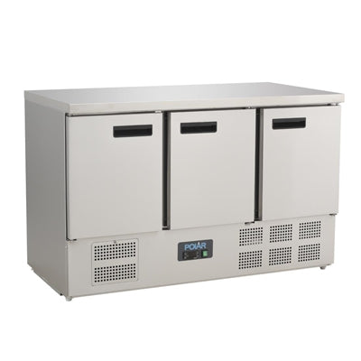 Polar G-Series Triple Door Counter Fridge 368Ltr - G622