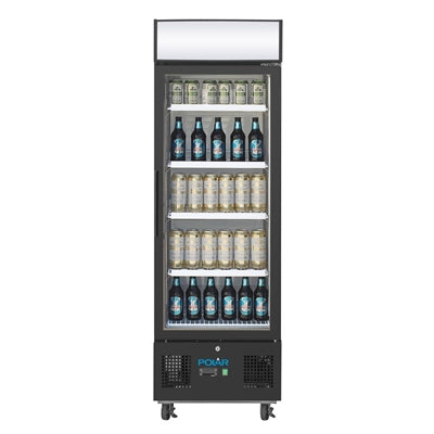 Polar G-Series Upright Display Fridge 218Ltr Black - GH426
