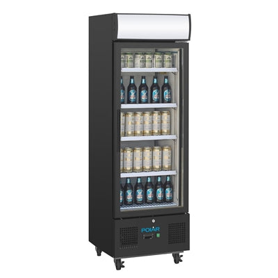 Polar G-Series Upright Display Fridge 218Ltr Black - GH426