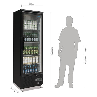 Polar Upright Back Bar Cooler with Hinged Door 307Ltr - GJ447