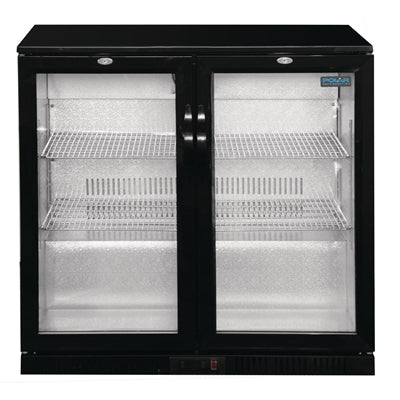 Polar G-Series Back Bar Cooler with Hinged Doors Black 208Ltr - GL002