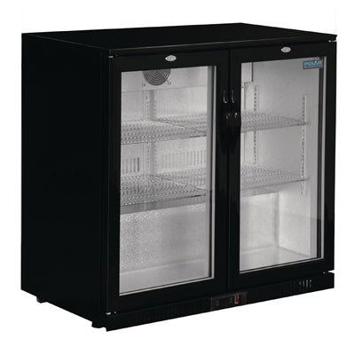 Polar G-Series Back Bar Cooler with Hinged Doors Black 208Ltr - GL002