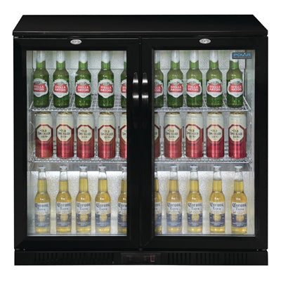 Polar G-Series Back Bar Cooler with Hinged Doors Black 208Ltr - GL002