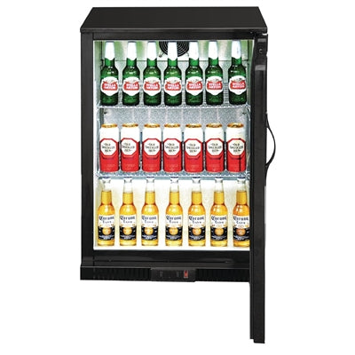 Polar G-Series 900mm Single Solid Door Back Bar Cooler Black 138Ltr - GL015