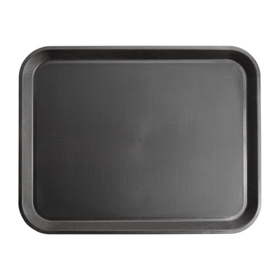 Olympia Kristallon PP Rectangular Non-Slip Tray Black 355x455mm - GM239