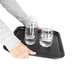 Olympia Kristallon PP Rectangular Non-Slip Tray Black 355x455mm - GM239