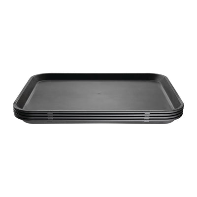Olympia Kristallon PP Rectangular Non-Slip Tray Black 355x455mm - GM239