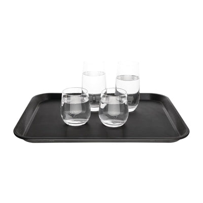 Olympia Kristallon PP Rectangular Non-Slip Tray Black 355x455mm - GM239