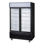 Polar G-Series Upright Hinged Door Display Cooler with Light Box 950Ltr Black - GM813