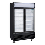 Polar G-Series Upright Hinged Door Display Cooler with Light Box 950Ltr Black - GM813