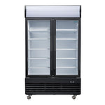 Polar G-Series Upright Hinged Door Display Cooler with Light Box 950Ltr Black - GM813