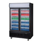 Polar G-Series Upright Hinged Door Display Cooler with Light Box 950Ltr Black - GM813