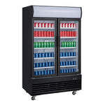 Polar G-Series Upright Hinged Door Display Cooler with Light Box 950Ltr Black - GM813