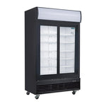 Polar G-Series Upright Sliding Door Display Cooler with Light Box 950Ltr Black - GM814