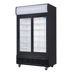 Polar G-Series Upright Sliding Door Display Cooler with Light Box 950Ltr Black - GM814