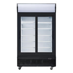 Polar G-Series Upright Sliding Door Display Cooler with Light Box 950Ltr Black - GM814