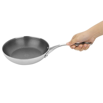 Vogue Tri-Shield Stainless Steel Frying Pan with Clad Coating 20cm - GP187