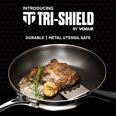 Vogue Tri-Shield Stainless Steel Frying Pan with Clad Coating 20cm - GP187