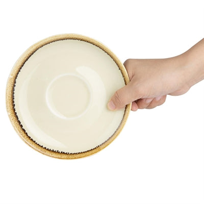 Olympia Kiln Cappuccino Saucers Sandstone 160mm (6 Pack) - GP333