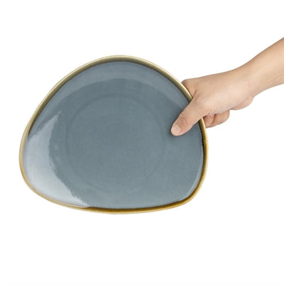 Olympia Kiln Triangular Side Plates Ocean 230mm (6 Pack) - GP342