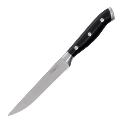 Olympia Premium Riveted Steak Knives with Black ABS Handles (6 Pack) - GR919