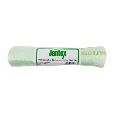 Jantex Green Compostable Bin Liners 10Ltr (24 Pack) - HW684
