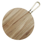 Olympia Round Paddle Board Acacia Wood Metal Handle 505x356mm - HX390