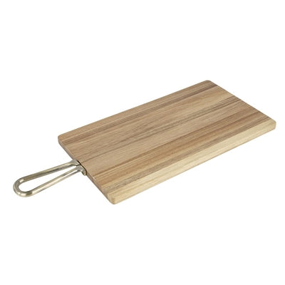 Olympia Rectangular Paddle Board Acacia Wood Metal Handles 615x260x20mm - HX392