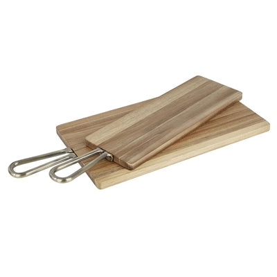 Olympia Rectangular Paddle Board Acacia Wood Metal Handles 615x260x20mm - HX392