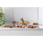 Olympia Round Tray Acacia Wood with Metal Handles 440x405x100mm - HX393