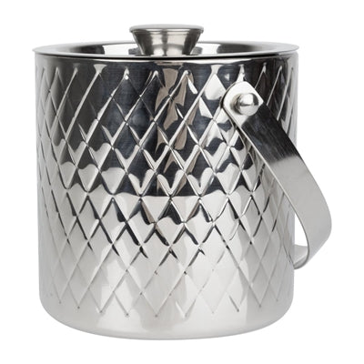 Olympia Geo Double Wall Ice Bucket Stainless Steel 1950ml - HY134
