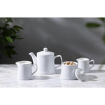 Olympia Whiteware Pier Sugar Bowls with Lids 250ml (6 Pack) - HY547
