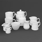 Olympia Whiteware Pier Sugar Bowls with Lids 250ml (6 Pack) - HY547