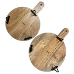 Olympia Round Handled Display Stand Mango Wood with Metal Legs 400x300x80mm - HY754