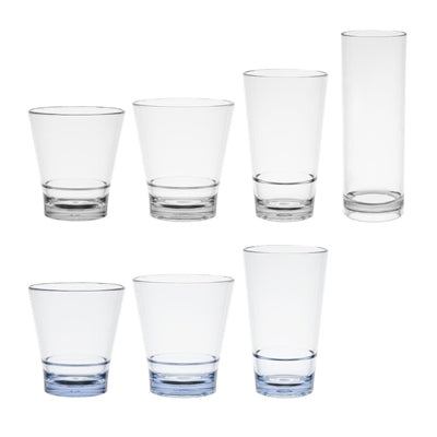 Olympia Kristallon Polycarbonate Stacking Tumblers Blue 350ml (6 Pack) - HZ083