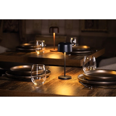 Olympia Siena Table Lamp Round Dome Black 200mm - HZ200