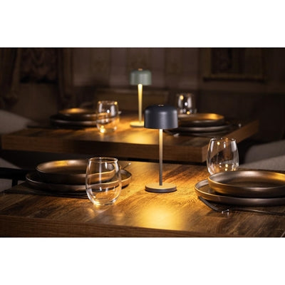 Olympia Siena Table Lamp Round Dome Grey 200mm - HZ203