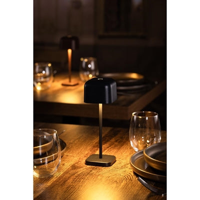 Olympia Lucca Table Lamp Squared Dome Black 200mm - HZ204
