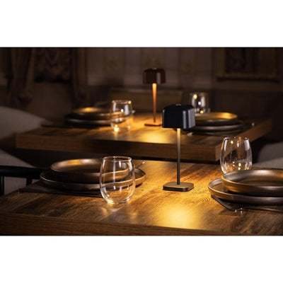 Olympia Lucca Table Lamp Squared Dome Black 200mm - HZ204
