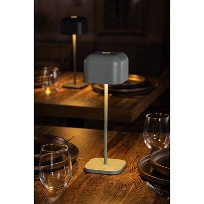 Olympia Lucca Table Lamp Squared Dome Sage 300mm - HZ214
