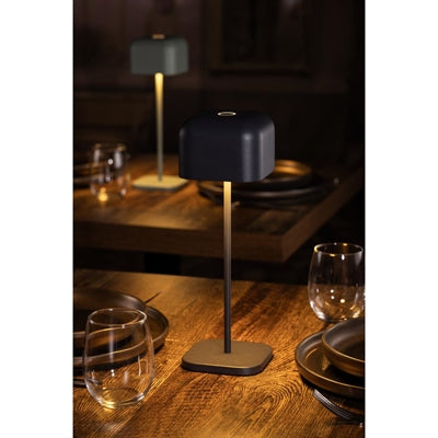 Olympia Lucca Table Lamp Squared Dome Grey 300mm - HZ215