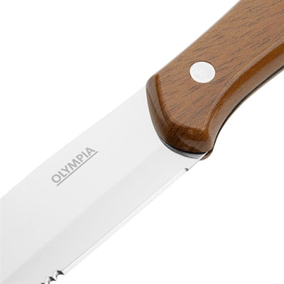 Olympia Jumbo Steak Knives with Wood Effect Handles (12 Pack) - HZ973