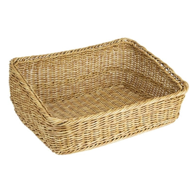 Olympia Polywicker Rectangular Display Basket Light Brown 525x385mm - JA356