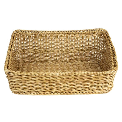 Olympia Polywicker Rectangular Display Basket Light Brown 525x385mm - JA356